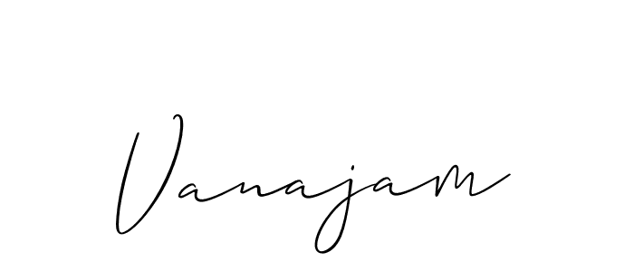 Make a beautiful signature design for name Vanajam. With this signature (Allison_Script) style, you can create a handwritten signature for free. Vanajam signature style 2 images and pictures png