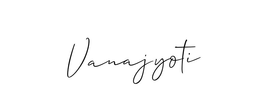 Create a beautiful signature design for name Vanajyoti. With this signature (Allison_Script) fonts, you can make a handwritten signature for free. Vanajyoti signature style 2 images and pictures png