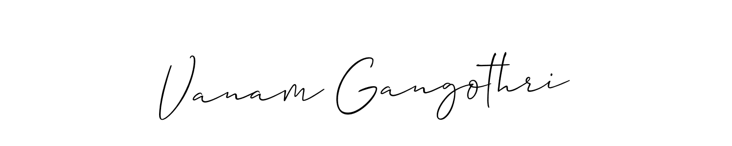 Use a signature maker to create a handwritten signature online. With this signature software, you can design (Allison_Script) your own signature for name Vanam Gangothri. Vanam Gangothri signature style 2 images and pictures png