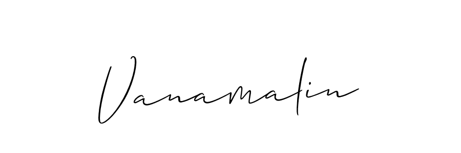 Create a beautiful signature design for name Vanamalin. With this signature (Allison_Script) fonts, you can make a handwritten signature for free. Vanamalin signature style 2 images and pictures png