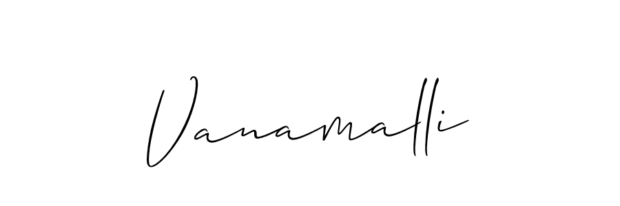 Use a signature maker to create a handwritten signature online. With this signature software, you can design (Allison_Script) your own signature for name Vanamalli. Vanamalli signature style 2 images and pictures png