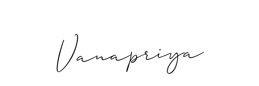Allison_Script is a professional signature style that is perfect for those who want to add a touch of class to their signature. It is also a great choice for those who want to make their signature more unique. Get Vanapriya name to fancy signature for free. Vanapriya signature style 2 images and pictures png