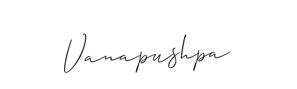 Make a beautiful signature design for name Vanapushpa. With this signature (Allison_Script) style, you can create a handwritten signature for free. Vanapushpa signature style 2 images and pictures png