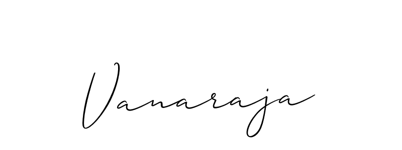Make a beautiful signature design for name Vanaraja. With this signature (Allison_Script) style, you can create a handwritten signature for free. Vanaraja signature style 2 images and pictures png