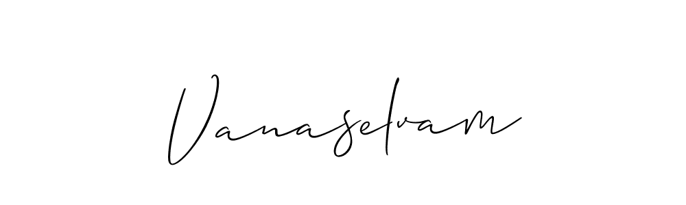 Design your own signature with our free online signature maker. With this signature software, you can create a handwritten (Allison_Script) signature for name Vanaselvam. Vanaselvam signature style 2 images and pictures png