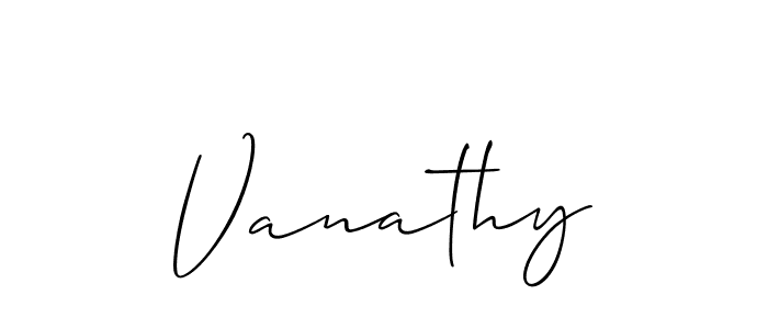 Use a signature maker to create a handwritten signature online. With this signature software, you can design (Allison_Script) your own signature for name Vanathy. Vanathy signature style 2 images and pictures png