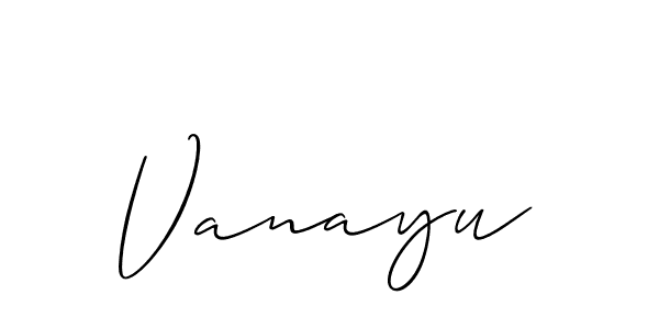 Best and Professional Signature Style for Vanayu. Allison_Script Best Signature Style Collection. Vanayu signature style 2 images and pictures png