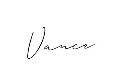 Use a signature maker to create a handwritten signature online. With this signature software, you can design (Allison_Script) your own signature for name Vance. Vance signature style 2 images and pictures png