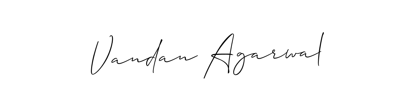 Also we have Vandan Agarwal name is the best signature style. Create professional handwritten signature collection using Allison_Script autograph style. Vandan Agarwal signature style 2 images and pictures png