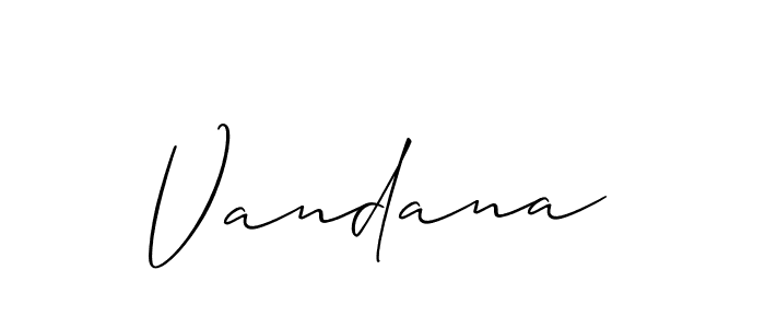 Create a beautiful signature design for name Vandana; Bandana. With this signature (Allison_Script) fonts, you can make a handwritten signature for free. Vandana; Bandana signature style 2 images and pictures png