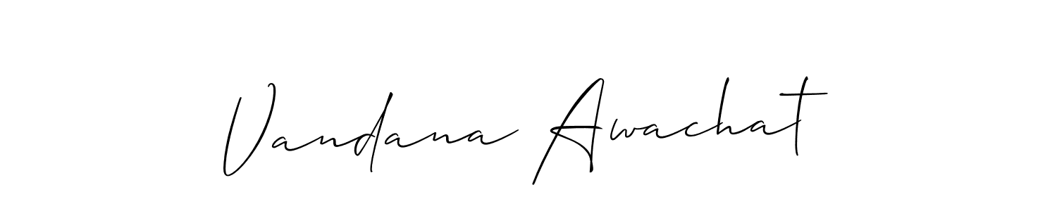 Use a signature maker to create a handwritten signature online. With this signature software, you can design (Allison_Script) your own signature for name Vandana Awachat. Vandana Awachat signature style 2 images and pictures png