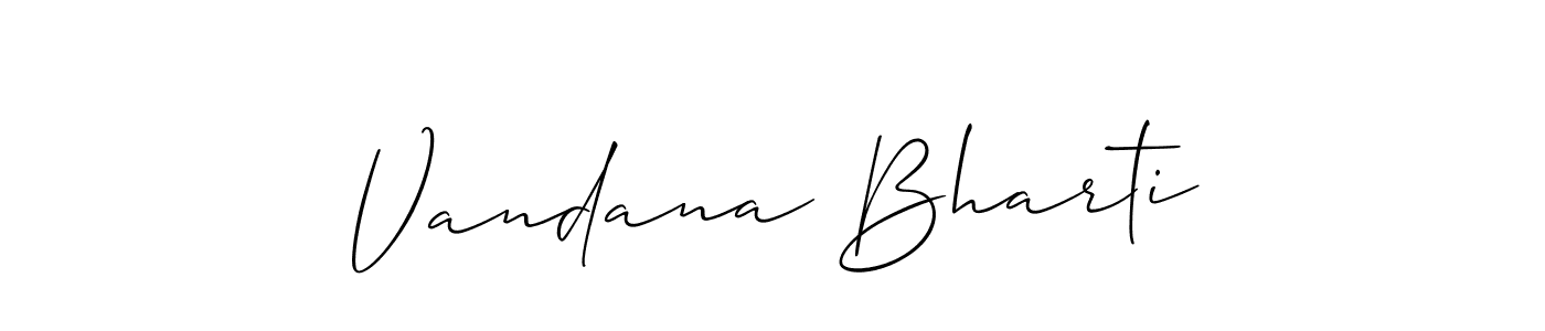 You should practise on your own different ways (Allison_Script) to write your name (Vandana Bharti) in signature. don't let someone else do it for you. Vandana Bharti signature style 2 images and pictures png