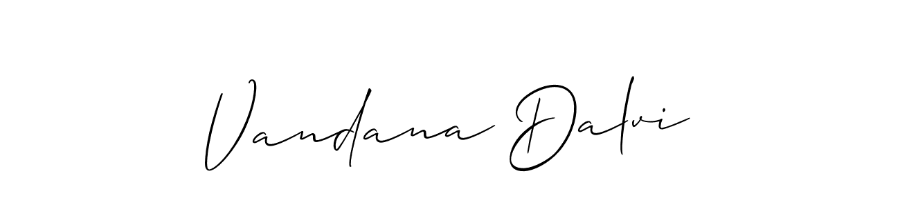 Create a beautiful signature design for name Vandana Dalvi. With this signature (Allison_Script) fonts, you can make a handwritten signature for free. Vandana Dalvi signature style 2 images and pictures png