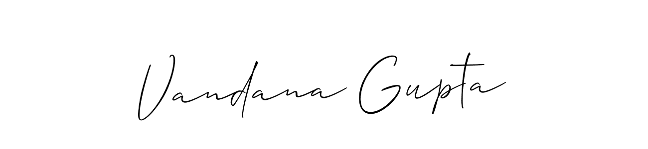 Also we have Vandana Gupta name is the best signature style. Create professional handwritten signature collection using Allison_Script autograph style. Vandana Gupta signature style 2 images and pictures png