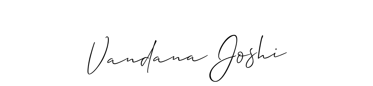 How to make Vandana Joshi name signature. Use Allison_Script style for creating short signs online. This is the latest handwritten sign. Vandana Joshi signature style 2 images and pictures png