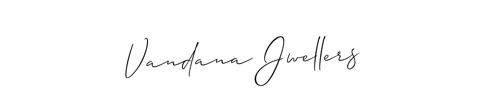 if you are searching for the best signature style for your name Vandana Jwellers. so please give up your signature search. here we have designed multiple signature styles  using Allison_Script. Vandana Jwellers signature style 2 images and pictures png
