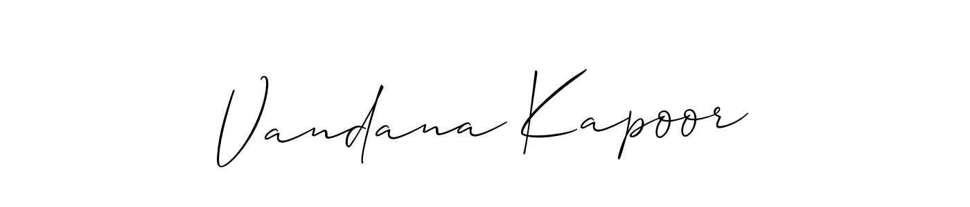 How to make Vandana Kapoor signature? Allison_Script is a professional autograph style. Create handwritten signature for Vandana Kapoor name. Vandana Kapoor signature style 2 images and pictures png