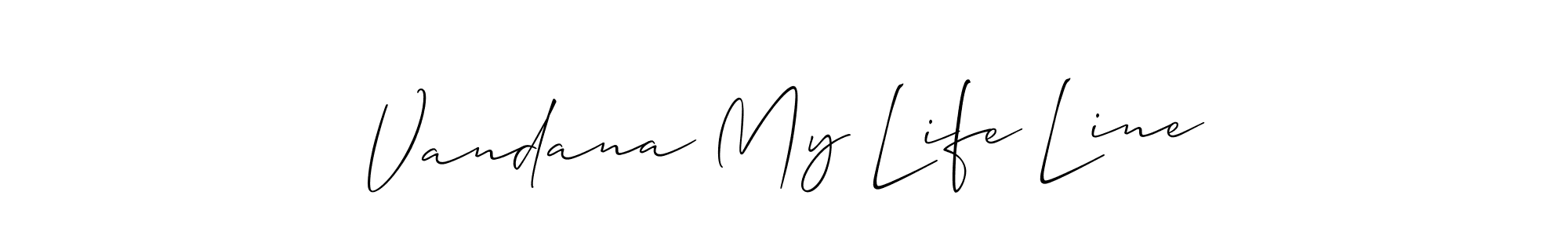 How to make Vandana My Life Line name signature. Use Allison_Script style for creating short signs online. This is the latest handwritten sign. Vandana My Life Line signature style 2 images and pictures png