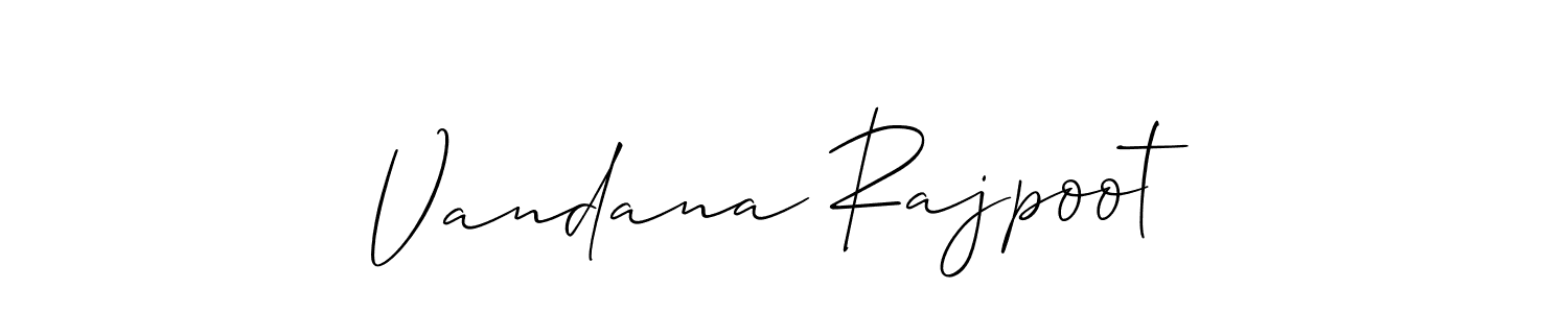 Vandana Rajpoot stylish signature style. Best Handwritten Sign (Allison_Script) for my name. Handwritten Signature Collection Ideas for my name Vandana Rajpoot. Vandana Rajpoot signature style 2 images and pictures png