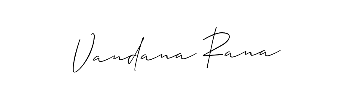 Make a beautiful signature design for name Vandana Rana. With this signature (Allison_Script) style, you can create a handwritten signature for free. Vandana Rana signature style 2 images and pictures png
