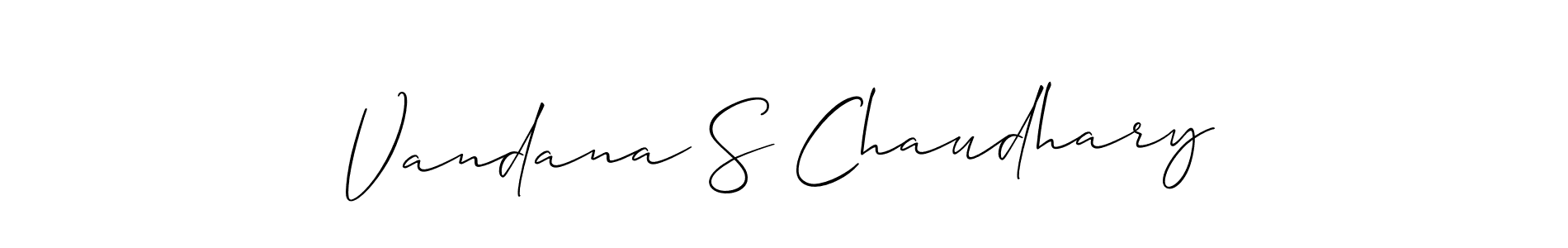 Make a beautiful signature design for name Vandana S Chaudhary. With this signature (Allison_Script) style, you can create a handwritten signature for free. Vandana S Chaudhary signature style 2 images and pictures png