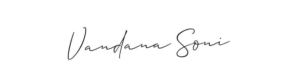 Vandana Soni stylish signature style. Best Handwritten Sign (Allison_Script) for my name. Handwritten Signature Collection Ideas for my name Vandana Soni. Vandana Soni signature style 2 images and pictures png