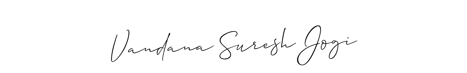 Make a beautiful signature design for name Vandana Suresh Jogi. With this signature (Allison_Script) style, you can create a handwritten signature for free. Vandana Suresh Jogi signature style 2 images and pictures png