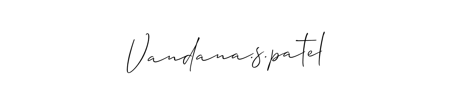 You should practise on your own different ways (Allison_Script) to write your name (Vandana.s.patel) in signature. don't let someone else do it for you. Vandana.s.patel signature style 2 images and pictures png