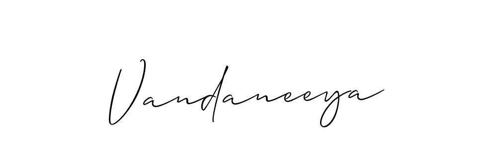 Design your own signature with our free online signature maker. With this signature software, you can create a handwritten (Allison_Script) signature for name Vandaneeya. Vandaneeya signature style 2 images and pictures png