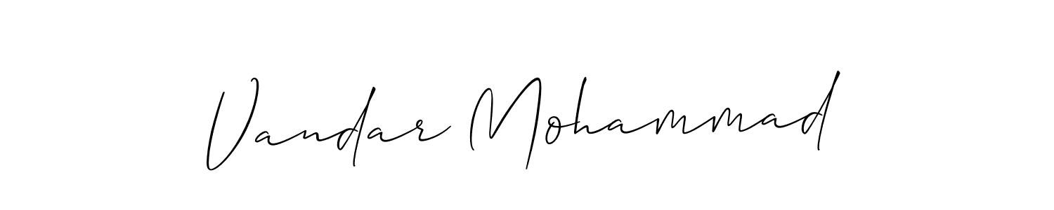 Also You can easily find your signature by using the search form. We will create Vandar Mohammad name handwritten signature images for you free of cost using Allison_Script sign style. Vandar Mohammad signature style 2 images and pictures png