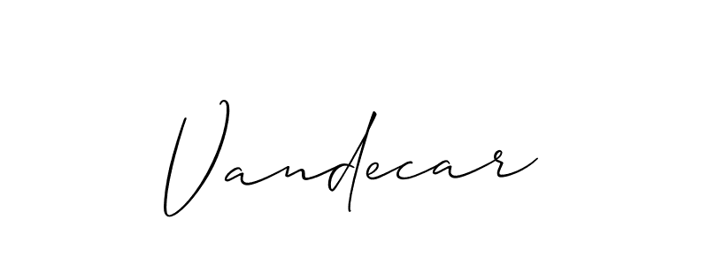 Once you've used our free online signature maker to create your best signature Allison_Script style, it's time to enjoy all of the benefits that Vandecar name signing documents. Vandecar signature style 2 images and pictures png