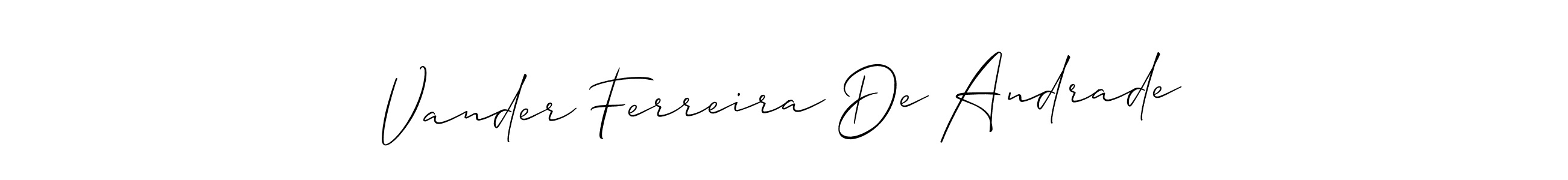 Use a signature maker to create a handwritten signature online. With this signature software, you can design (Allison_Script) your own signature for name Vander Ferreira De Andrade. Vander Ferreira De Andrade signature style 2 images and pictures png