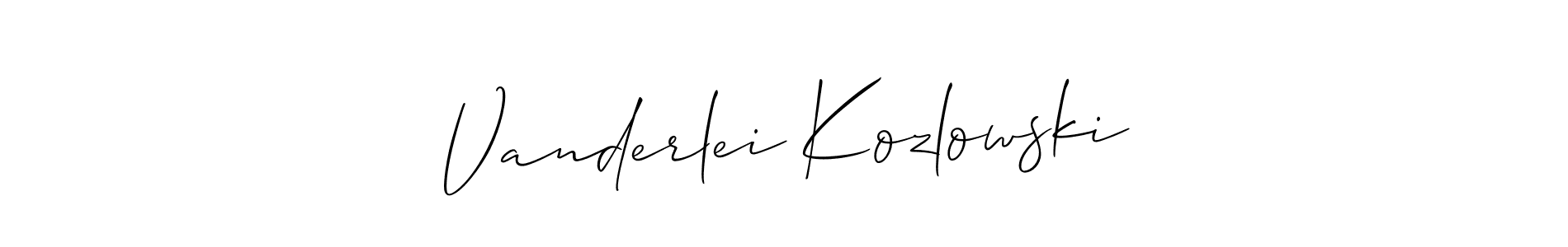Use a signature maker to create a handwritten signature online. With this signature software, you can design (Allison_Script) your own signature for name Vanderlei Kozlowski. Vanderlei Kozlowski signature style 2 images and pictures png