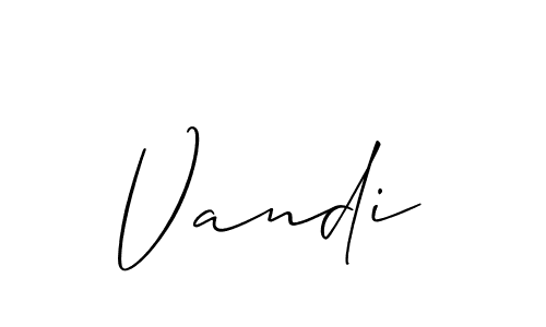 if you are searching for the best signature style for your name Vandi. so please give up your signature search. here we have designed multiple signature styles  using Allison_Script. Vandi signature style 2 images and pictures png