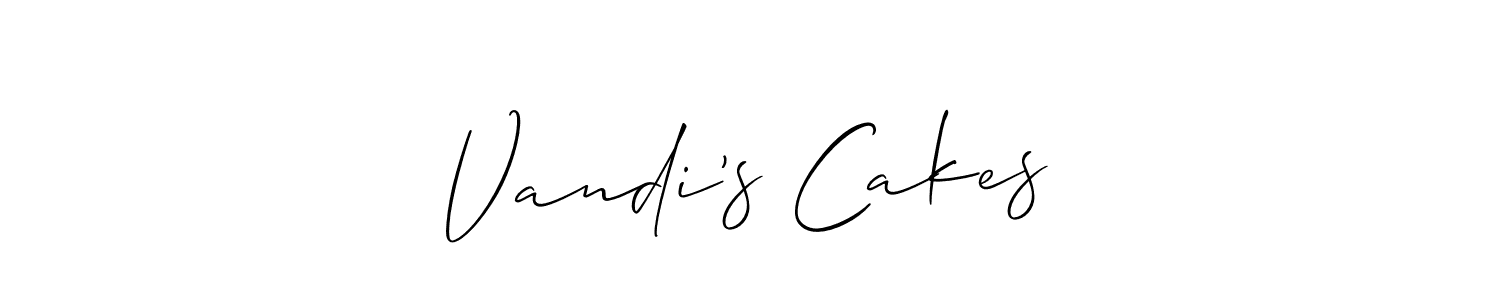 Vandi’s Cakes stylish signature style. Best Handwritten Sign (Allison_Script) for my name. Handwritten Signature Collection Ideas for my name Vandi’s Cakes. Vandi’s Cakes signature style 2 images and pictures png