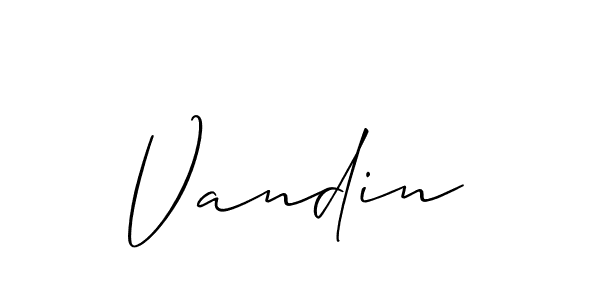 Design your own signature with our free online signature maker. With this signature software, you can create a handwritten (Allison_Script) signature for name Vandin. Vandin signature style 2 images and pictures png