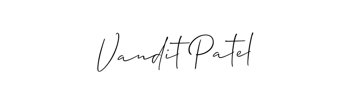 Design your own signature with our free online signature maker. With this signature software, you can create a handwritten (Allison_Script) signature for name Vandit Patel. Vandit Patel signature style 2 images and pictures png