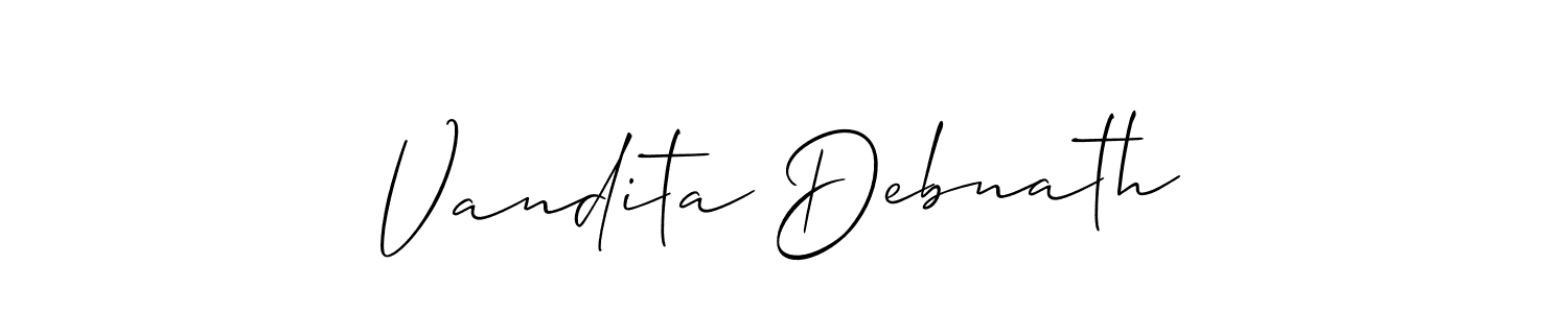 Also we have Vandita Debnath name is the best signature style. Create professional handwritten signature collection using Allison_Script autograph style. Vandita Debnath signature style 2 images and pictures png