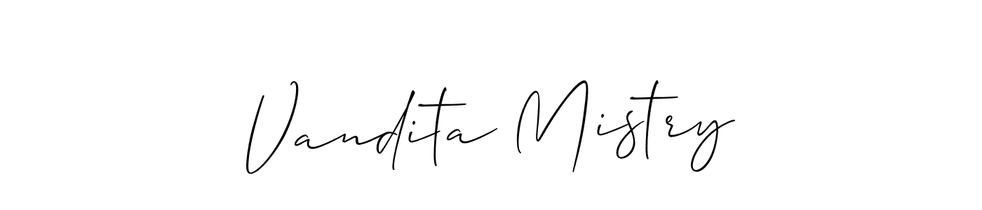 Design your own signature with our free online signature maker. With this signature software, you can create a handwritten (Allison_Script) signature for name Vandita Mistry. Vandita Mistry signature style 2 images and pictures png
