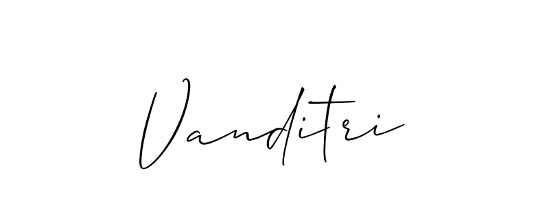 Make a beautiful signature design for name Vanditri. With this signature (Allison_Script) style, you can create a handwritten signature for free. Vanditri signature style 2 images and pictures png