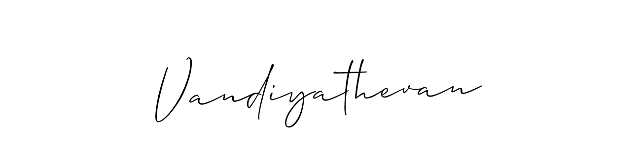 Create a beautiful signature design for name Vandiyathevan. With this signature (Allison_Script) fonts, you can make a handwritten signature for free. Vandiyathevan signature style 2 images and pictures png