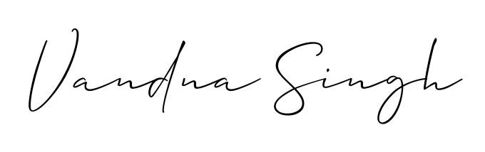 Discover how Vandna Singh looks in an executive cursive font (Allison_Script). Perfect for legal documents, invoices, and certificates. Vandna Singh signature style 2 images and pictures png