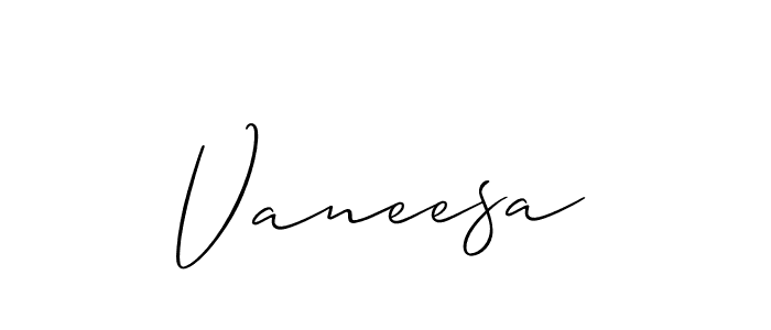 You should practise on your own different ways (Allison_Script) to write your name (Vaneesa) in signature. don't let someone else do it for you. Vaneesa signature style 2 images and pictures png