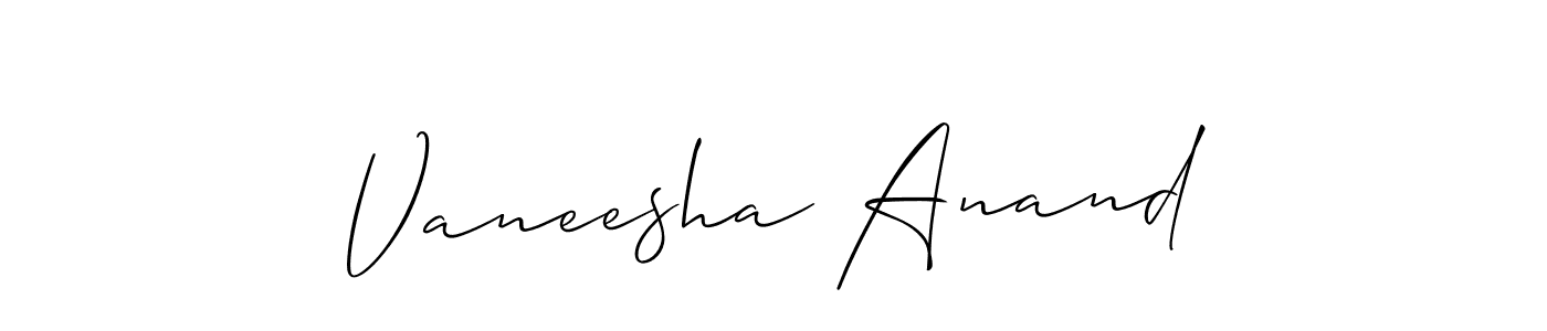 if you are searching for the best signature style for your name Vaneesha Anand. so please give up your signature search. here we have designed multiple signature styles  using Allison_Script. Vaneesha Anand signature style 2 images and pictures png