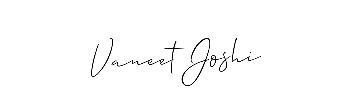 The best way (Allison_Script) to make a short signature is to pick only two or three words in your name. The name Vaneet Joshi include a total of six letters. For converting this name. Vaneet Joshi signature style 2 images and pictures png