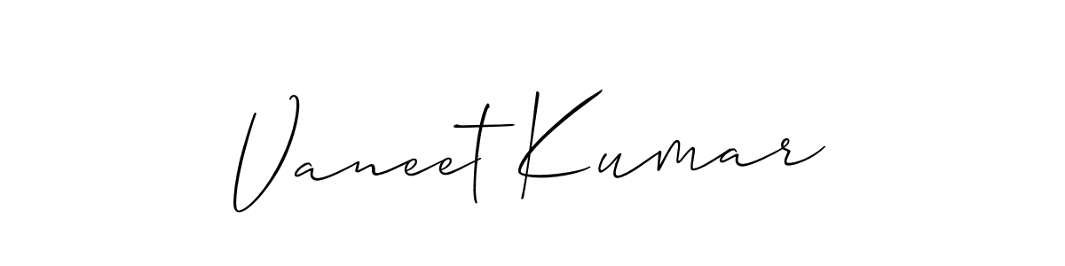 Also we have Vaneet Kumar name is the best signature style. Create professional handwritten signature collection using Allison_Script autograph style. Vaneet Kumar signature style 2 images and pictures png