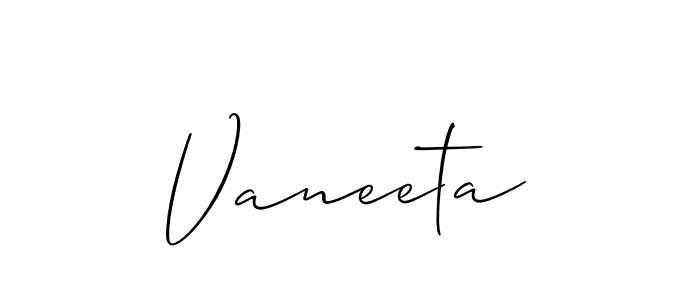 Also we have Vaneeta name is the best signature style. Create professional handwritten signature collection using Allison_Script autograph style. Vaneeta signature style 2 images and pictures png