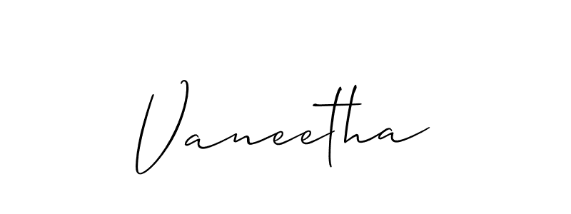 Vaneetha stylish signature style. Best Handwritten Sign (Allison_Script) for my name. Handwritten Signature Collection Ideas for my name Vaneetha. Vaneetha signature style 2 images and pictures png