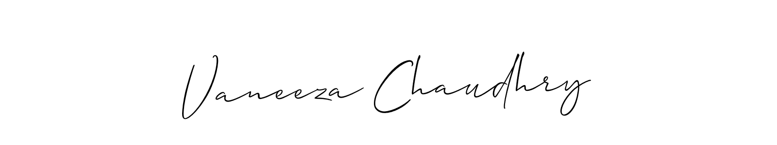 You can use this online signature creator to create a handwritten signature for the name Vaneeza Chaudhry. This is the best online autograph maker. Vaneeza Chaudhry signature style 2 images and pictures png