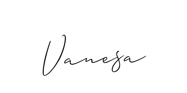 Use a signature maker to create a handwritten signature online. With this signature software, you can design (Allison_Script) your own signature for name Vanesa. Vanesa signature style 2 images and pictures png